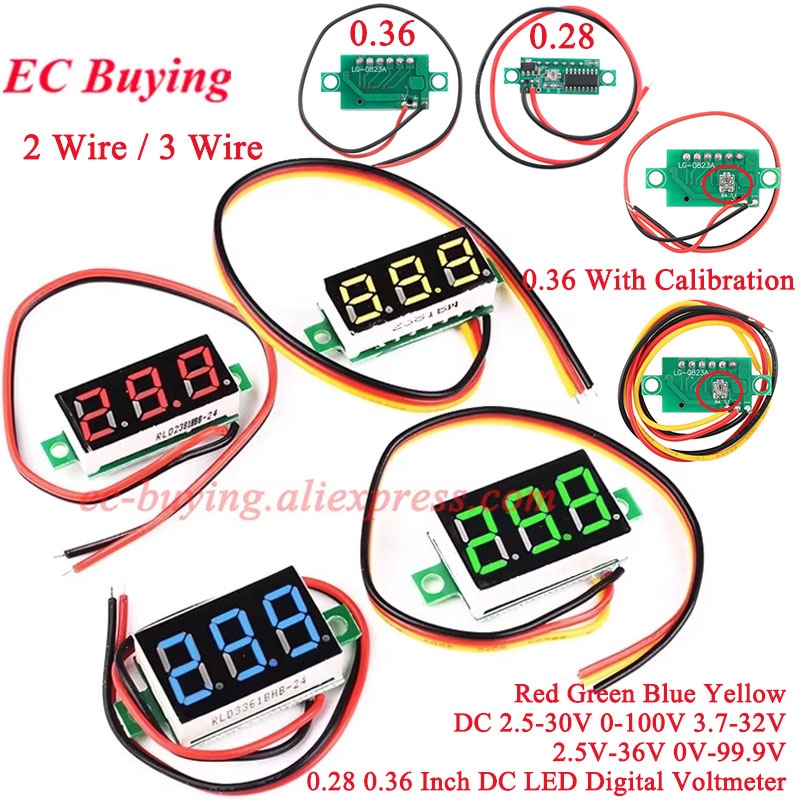 Power Supply Tester - 1Pc-10Pcs Voltímetro Digital Mini LED DC