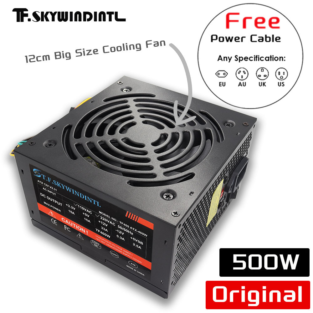 Power Supply 750W - Fonte de Alimentação ATX Preta de