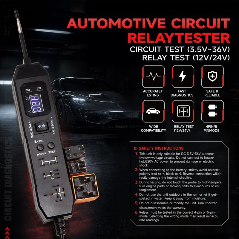 NOVO - Testador de Relés Autom - Power Supply Tester avaliação e preço